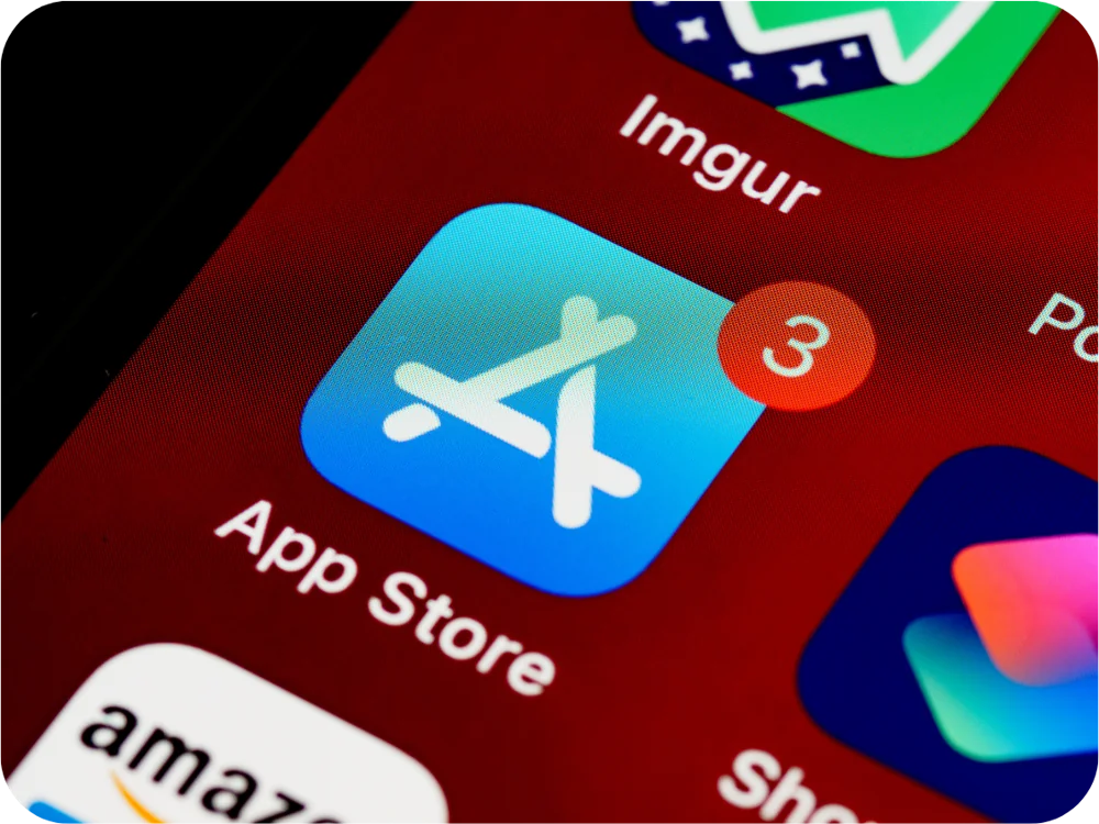 Close-up of a phone screen showing app icons